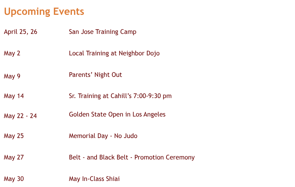 Feel free to contact us at: 510-604-6640 or info@hanabijudo.com.