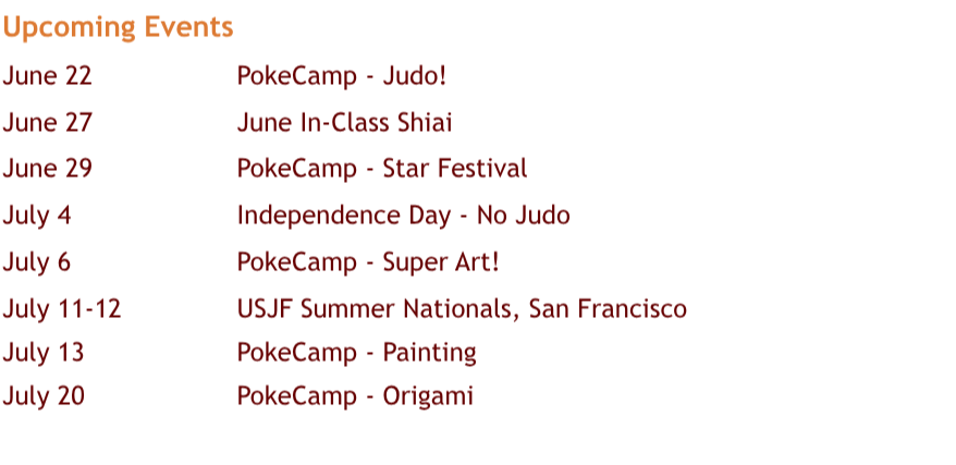 Feel free to contact us at: 510-604-6640 or info@hanabijudo.com.