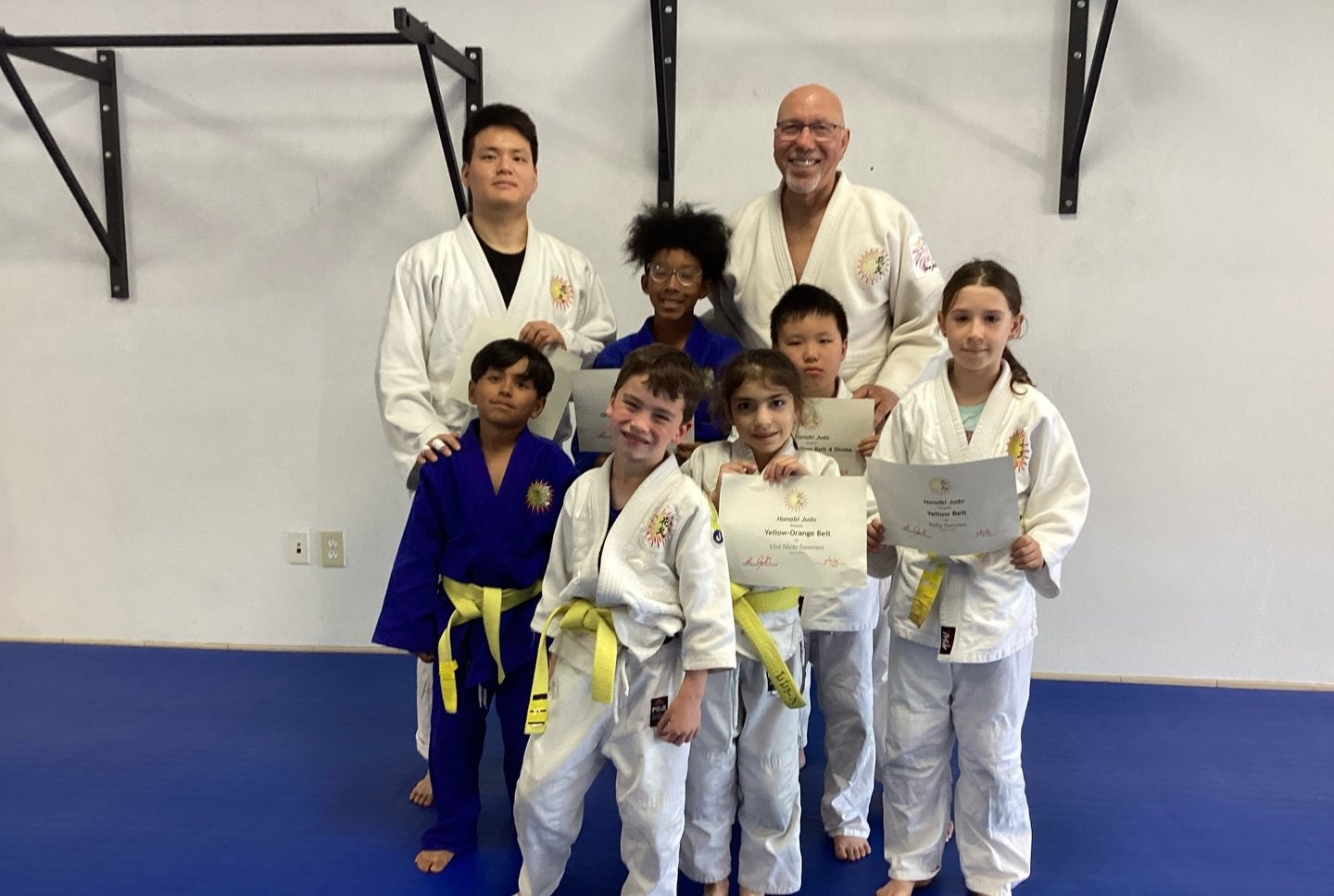 Hanabi Judo kids with senseis — Hanabi Judo, Albany CA