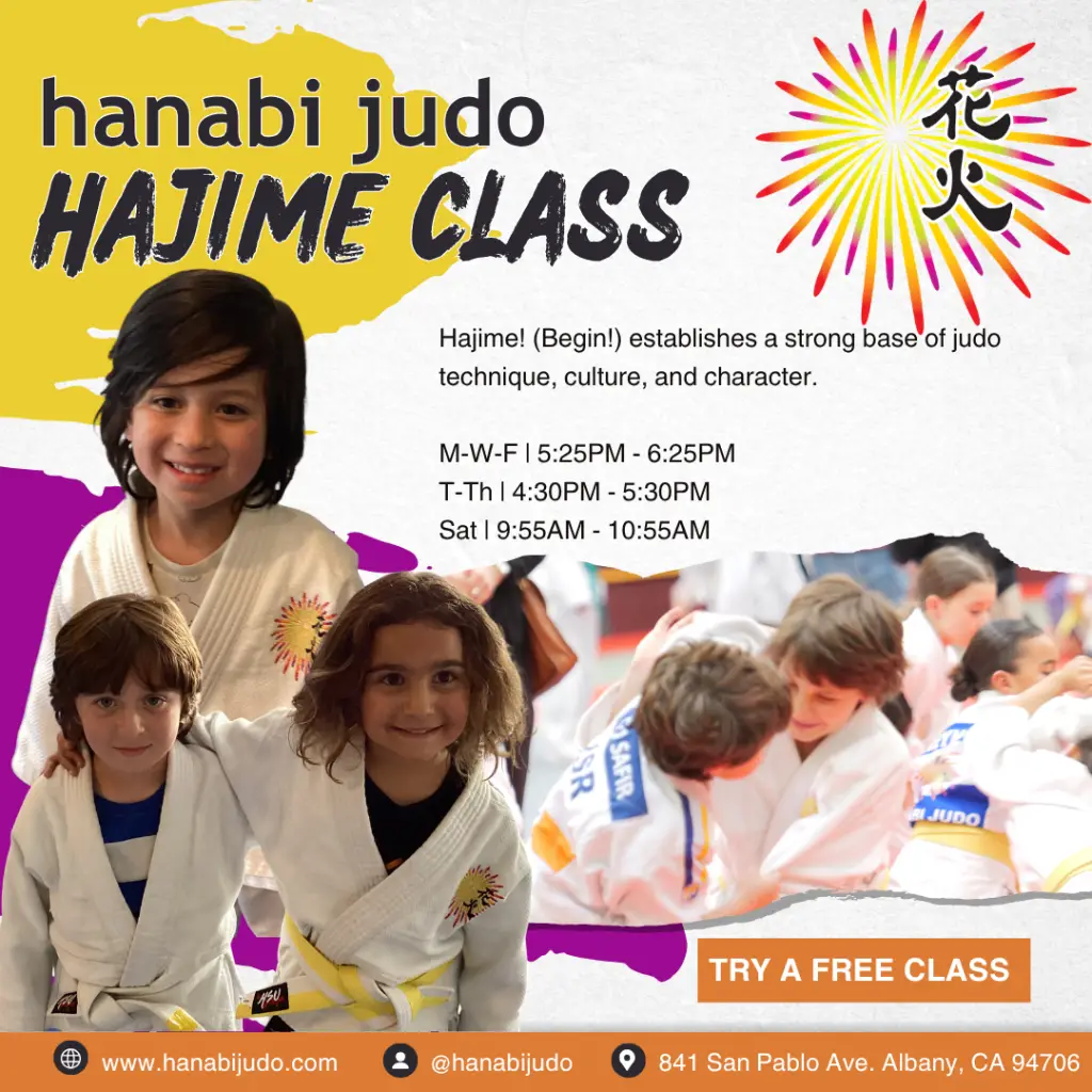 Hanabi Judo Hajime Class — class times and free trial offer